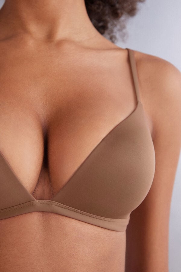 Sujetador Intimissimi Tiziana Microfiber Triangle Mujer Beige Oscuro | UCGYJ3425