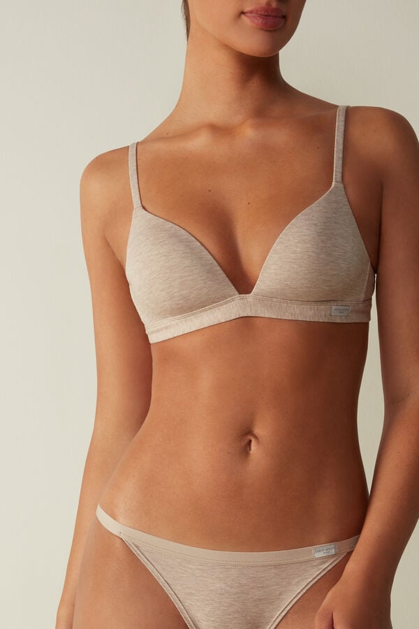 Sujetador Intimissimi Tiziana Triangle Cotton Mujer Beige | PQHLR3765