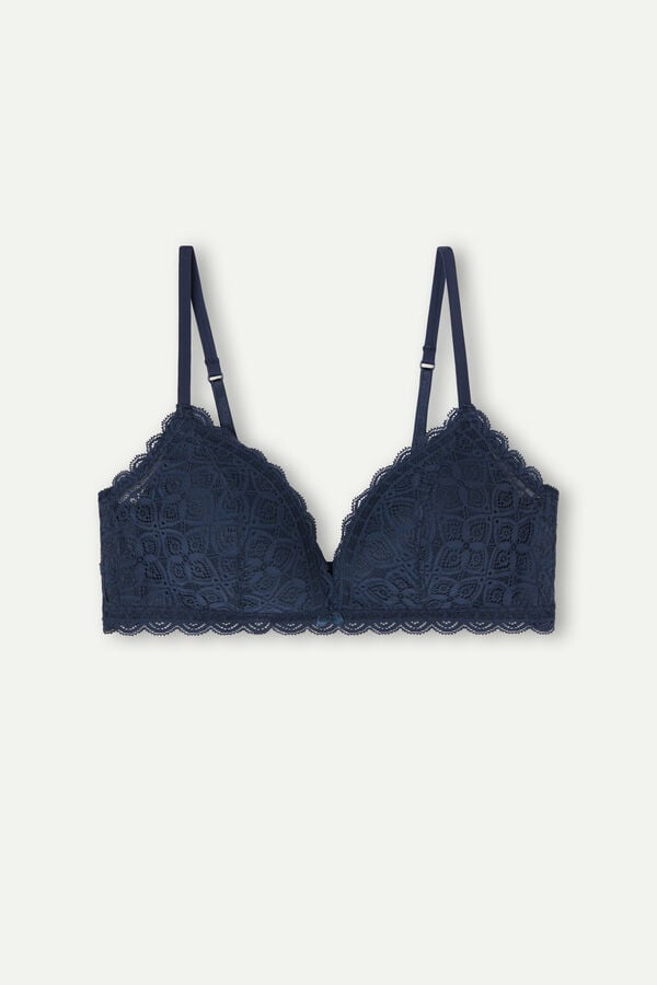 Sujetador Intimissimi Tiziana Triangle Lace Mujer Azules | WTUDC9085