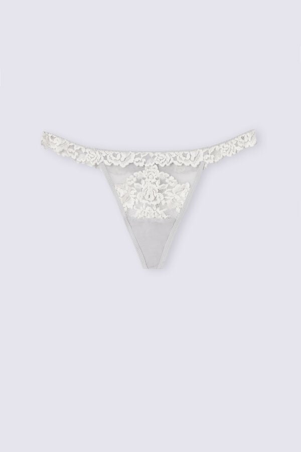 Tanga Intimissimi Pretty Flowers String Mujer Gris | ZTQKB5963