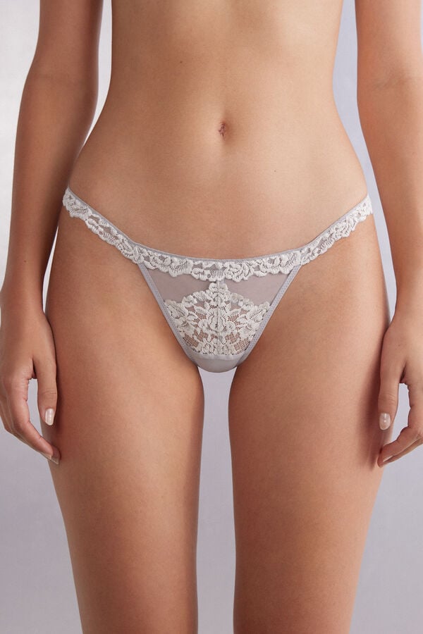 Tanga Intimissimi Pretty Flowers String Mujer Gris | ZTQKB5963