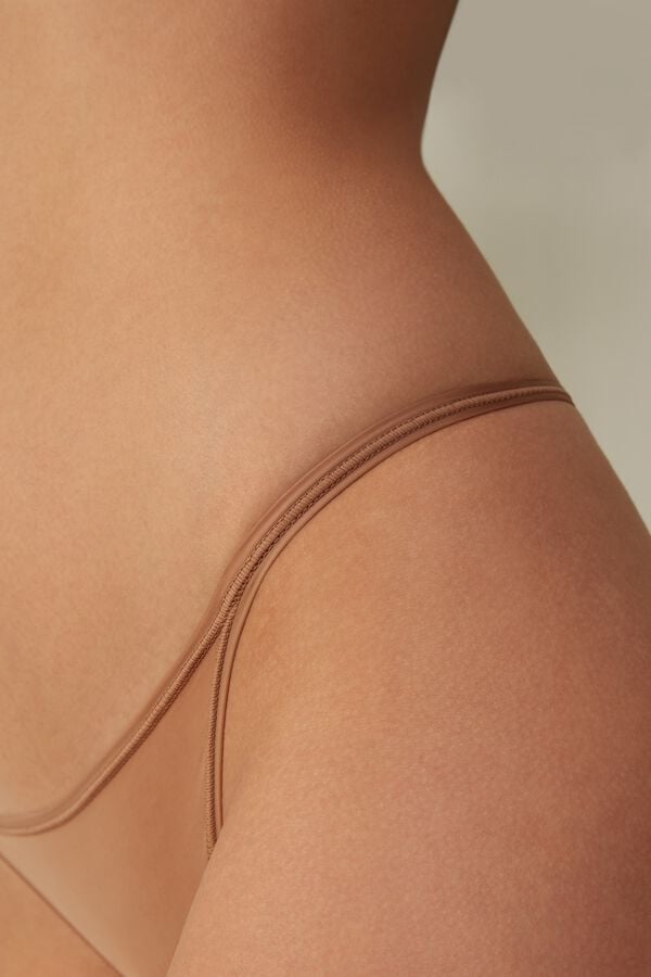 Tanga Intimissimi Ultralight Microfiber Straps Mujer Beige | RYVMO1439