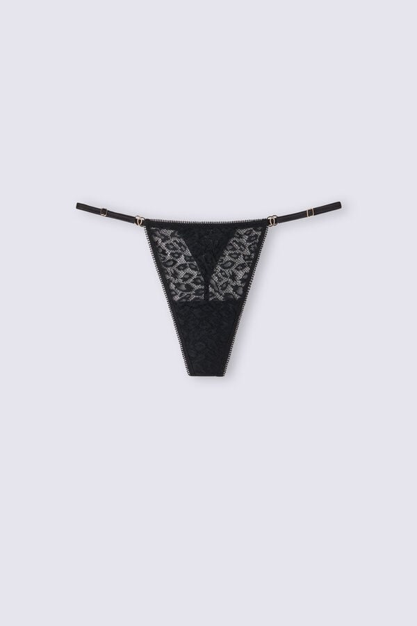 Tanga Intimissimi Your Wild Side String Mujer Negras | IKEFC2961